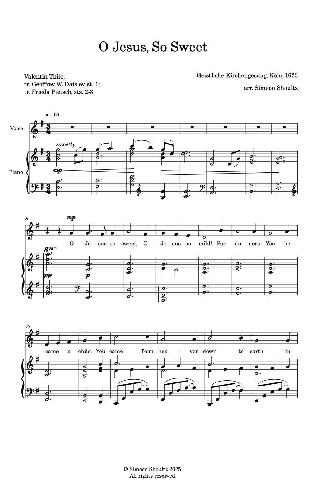 O Jesus So Sweet — Vocal Solo with Piano Accompaniment