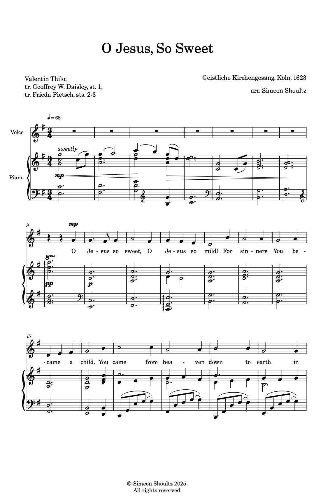 O Jesus So Sweet — Vocal Solo with Piano Accompaniment